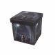 Led 38X38X38 Folding Storage Ottoman - Black