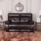 Dimas Two Seater Leather Recliner - Brown