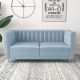 Catriona Two Seater Fabric Sofa - Light Blue