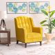 Ada One Seater Fabric Sofa - Olive Yellow