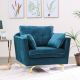 Prague One Seater Fabric Sofa - Deep Blue