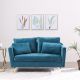 Prague Two Seater Fabric Sofa - Deep Blue