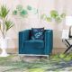 Belva One Seater Fabric Sofa - Deep Teal