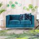 Belva Two Seater Fabric Sofa - Deep Teal