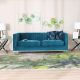 Belva Three Seater Fabric Sofa - Deep Teal