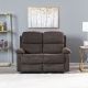 Salvoy 2 Seater Fabric Recliner - Brown