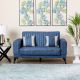 Veronica Two Seater Fabric Sofa - Deep Blue