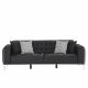 Alyanna Three Seater Fabric Sofa - Dark Grey