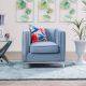 Belva 1 Seater Fabric Sofa - Ash Blue
