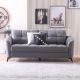 Hacinta 3 Seater Fabric Sofa - Dark Grey