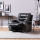 Thessaly 1 Seater Leatherette Glider Recliner - Blanche Grey / Black