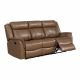 Verniz 3 Seater Leatherette Recliner w/ Drop Down Table - Choco Brown