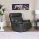 V2 Dimas 1 Seater Swivel Glider Leather Recliner - Grey