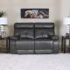 V2 Dimas 2 Seater Leather Recliner - Grey