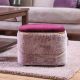 Santi Fur Pouf with Iron handle - Pink