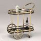 Seanne 2 Tier Serving Trolley - Black Glass / Gold