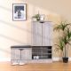 Alegra 2 Door Shoe Rack with Seating - Grey Oak