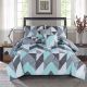 Plush 6-Piece King Comforter Set Teal Grey