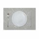 Glamour Pu Leather Placemat( With Polyester Backing) White/Silver 43X30cm AAS-P-30017