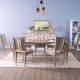 Claribel 1+6+2 Wooden Dining Set - Rose Gold / Beige