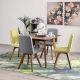 Belinda 1+4 Dining Set - Walnut / Green Yellow / G