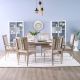 Claribel 1+4+2 Wooden Dining Set - Rose Gold / Beige