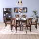 Adolf Wooden 1 + 6 Dining Set - Burnish Oak
