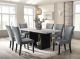 Folando 1+6 Dining Set Marble White / Black / Grey