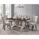 Jennifer 1+6 Dining Set - A'mica Walnut / Frost White