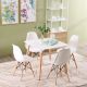 Nathan 1+4 Dining Set-White / Beech