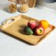 Ss22 Loretta Bamboo Rectangle Serving Tray Beige 40X30X5Cm Bk211040