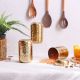 Ss22 Celina 3Pc Hammered Cannister Set H13Cm 750Ml Gold