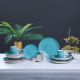 Peacock Green 16Pcs Stoneware Dinner Set 002
