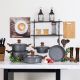 Radiant Dark Grey 9 Pcs Granite Cookware Set