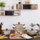 Radiant Cream 9 Pcs Granite Cookware Set