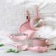 Ss22 Elite 8 Pc Cookware Set Pink-Fry Pan 26Cm,Sauce Pot 16Cm,Grill Pan 24Cm,Crepe Pan 28Cm,Wok 30Cm,Glass Lid 30Cm,Casserole 28Cm,Lid 28Cm,A100