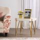 Elvie End Table - White / Golden