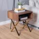 Roma End Table - Walnut / Golden