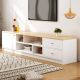 Gianni Tv Stand - White / Natural Oak