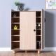 Edina Shoe Cabinet-Light Wood / Linen Grey