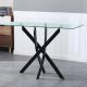 Leonardo Console Table-Glass / Powder Coated Black