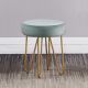 Bosley Fabric Stool - Light Green / Golden