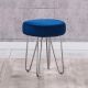 Bosley Fabric Stool - Dark Blue / Silver