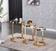 Magda Nest of Table-Clear Glass / Golden