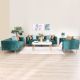 Hanford 3+2+1 Fabric Sofa Set - Green / Golden