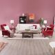 Perla 3+1+1 Fabric Sofa Set - Red/Cream