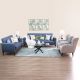 Veronica 3+2+1 Fabric Sofa Set - Deep Blue/Grey